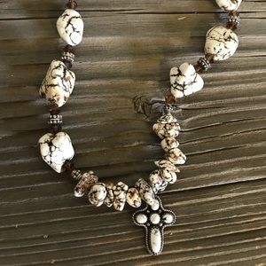 White Brown Western handmade with cross